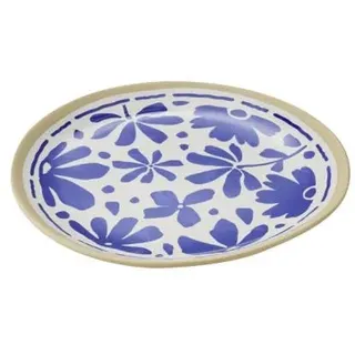 APS 85444 Teller FLORYN - Melamin blau/weiß-beige, Ø 21,5 cm