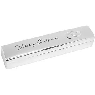 Silberfarbene Zertifikat-Box, 29530, Geschenk zur Hochzeit