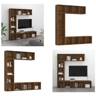 vidaXL 3 tlg. Bücherregal /TV Schrank Set Braun Eichen Optik - Bücherregal - Bücherregale - Bücherschrank - Wandregal - Braun