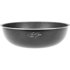 Sitram 715400 Wok aus gepresstem Aluminium, Sitromavble, Ø 28 cm, Höhe 8 cm, Antihaftbeschichtung innen, ohne PFOA, Farbe: Schwarz, für alle Herdarten, auch Induktion, Griff nicht im Lieferumfang