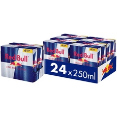 Red Bull Energy Drink, 4x6er Pack Dosen, EINWEG (24x250ml)
