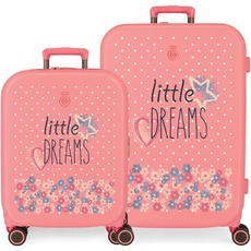Enso Little Dreams Pink Kofferset 55/70 cm Starres ABS TSA Integriertes Schloss 116L 7,54 kg 4 Doppelrollen Handgepäck...