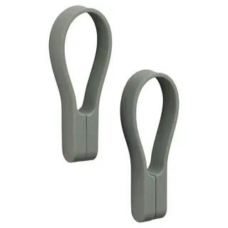 Zone Denmark Loop Handtuchklammern, Handtuchaufhänger, Magnetische Handtuchclips, Klammern/Clips für Handtücher und Geschirrtücher, 9 cm, 2 Stück, Olive Green (Grün)