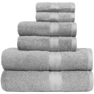 Amazon Basics Handtuchset 6-tlg. grau