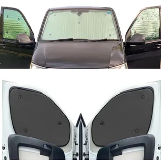 Thermo-Jalousien Kombatibel Mit Nissan NV250 (2019-2021)(Komplettset + Heckklappe) Rückenfarbe in Anthrazit, Reversibel und Thermisch