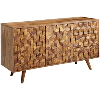 Wohnling Sideboard WL6.563 Sheesham Massivholz Anrichte Modern Standschrank