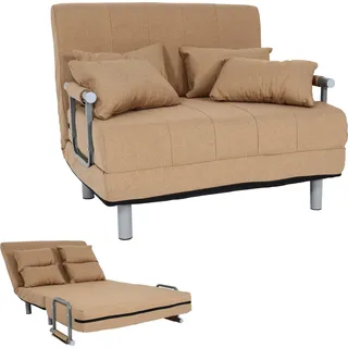 Schlafsessel HWC-K29, Klappsessel Schlafsofa Gästebett Relaxsessel, Liegefläche 186x97cm Stoff (270g/m2) creme-beige - Beige