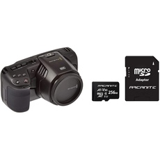 Blackmagic Design Pocket Cinema Camera 6K & ARCANITE 256 GB microSDXC-Speicherkarte mit Adapter - A1, UHS-I U3, V30, 4K, C10, MicroSD, Lesegeschwindigkeit von bis zu 90 MB/s