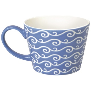 Excelsa Etnika Jumbo-Tasse aus Porzellan, 415 ml, 11 x 11 x 8 cm, Kobaltblau