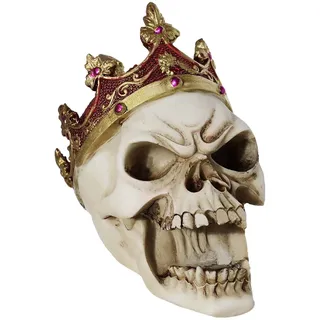 Totenkopf mit Krone - Halloween, Deko, Figur, Gothic