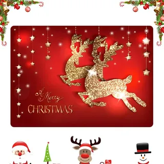 XNAUVOI Christmas Rug Mats, Weihnachtsteppich, Wohnzimmer, Bathroom Rug, ​Christmas Decoration for Living Room, Bedroom,Weihnachtsdeko Fußmatte