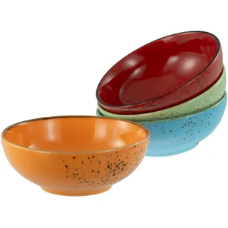 CreaTable Nature Collection Mediterran, 4-teiliges Geschirrset für 4 Personen, Smoothie Bowl aus Steinzeug,