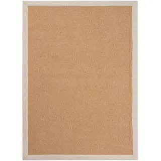 carpetfine Sisalteppich »Sisal , auch als Läufer erhältlich« rechteckig 5 mm Höhe mit farbiger Bordüre, Anti Rutsch Rückseite, viele Größen, Wohnzimmer, beige