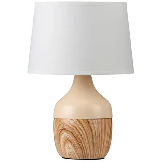 Rabalux 4370 Tischleuchte Yvette, E14, Keramik, creme-weiß, rund, Skandinavisch, ø200mm - milchig