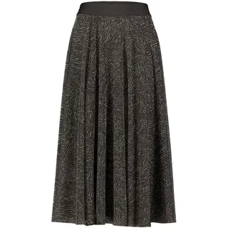 Midirock ZERO "Midirock mit Muster", Damen, Gr. 40, schwarz (cream, schwarz), Einsatz: 100% Polyester PES., Röcke Midirock