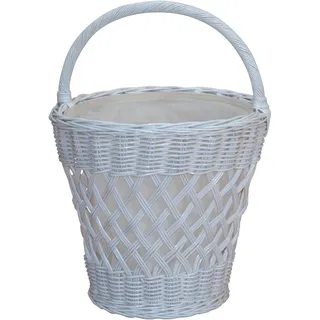 HOFMANN LIVING AND MORE Wäschekorb, (1 St.), aus Rattan mit praktischem Tragegriff, weiß