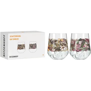 RITZENHOFF Gin-Glas 2er-Set - 700 ml - Made in Germany | Artikelnr. 3701002, Serie Schattenfauna Set, 2 Gin-Gläser 700 ml, Kristallglas, spülmaschinenfest