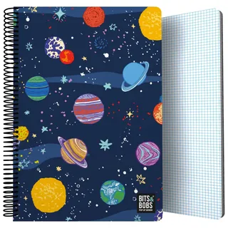 Grafoplás Notizbuch mit Kunststoffeinband, 80 Blatt, kariert, 4 x 4, 90 g, Folio-Größe, Spiralbindung, Sicherheitsverschluss, Kollektion Bits&Bobs Pop Up Design Space | FSC-zertifiziert