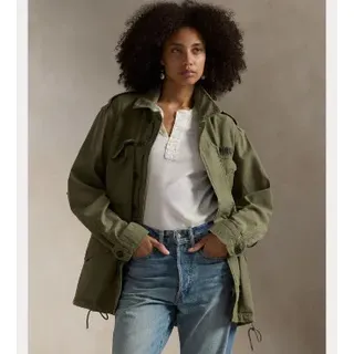 Polo Ralph Lauren für Damen. 211941066001 Ikonische Jacke grün (L), Lässig, Baumwolle