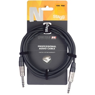 Stagg NAC3PSR N Serie Professional Audiokabel 2x Stereo-Klinke 6,3 mm 3 m