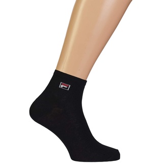 FILA Unisex Quarter Socken, Schwarz, 35-38 EU