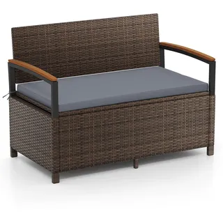 Costway Truhenbank 120 x 61 x 84 cm Grau