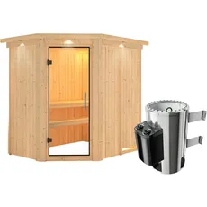 Bild von Sauna Silva, Ofen integrierte Stg.LED-Dachkranz Natur