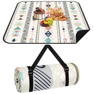 Hysagtek Picknickdecke,200x200 Picknickdecke Wasserdicht Groß Stranddecke Boho Picknick Decke,Outdoor Isoliert Picnic Blanket für Freibad Strand, Park, Reisen, Wandern, Spielplatz, Camping ect