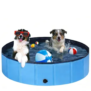 Ezilif 80 x 20cm Hundepool für Große & Kleine Hunde | Faltbare Hunde Pool rutschfest | Schwimmbecken für Hund PVC | Planschbecken Hund Verschleißfest | Hundebadewanne Swimmingpool
