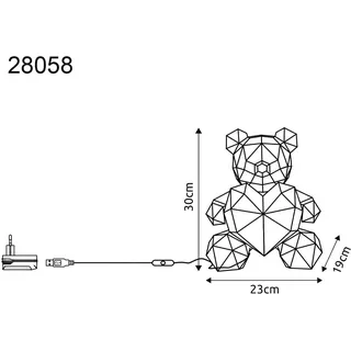 Globo Lighting|Tischleuchte Kunststoff klar Kristall Effekt, 200x LED - Rot