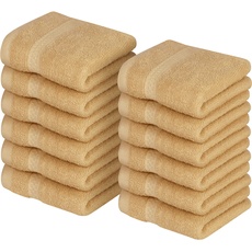 Utopia Towels, Luxus-Waschlappen 33 x 33 cm, 12er Pack champagnerfarben