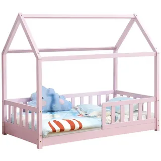 Juskys Kinderbett Marli mit Matratze rosa 80x160 cm , Rosa , Holzwerkstoff , 80x160 cm , Babymöbel & Kindermöbel, Kinderzimmer & Jugendzimmer, Kinderbetten, Spielbetten