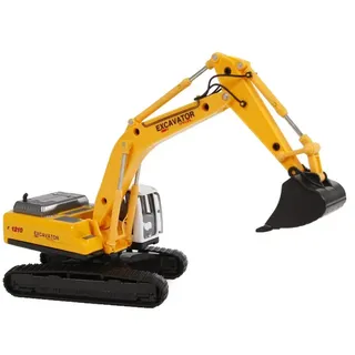 Die Cast Bagger 2-Play traffic Excavator gelb/schwarz 22cm Rückzug