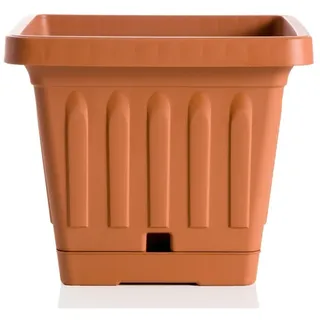 Quadratischer Pflanzkübel 30 Cm Mit Untersetzer Terracotta