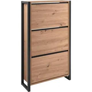 Finori Denver 49A Schuhkipper 70x125x25 cm - Anthrazit, Eiche Artisan, Holzwerkstoff, - Braun,Grau,Schwarz