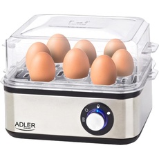Bild von AD 4486 Eierkocher 8 Eier , Satinierter Stahl, Eierkocher, Schwarz
