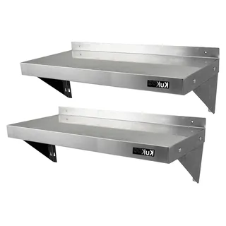 Edelstahl Wandregal für die Gastronomie, Küchenregal, Gewürzregal, mit 2 en Mikrofasertüchern, 1000mm B x 300mm T