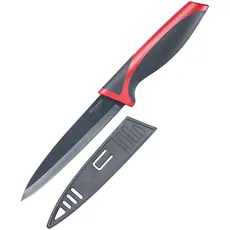 Westmark Allzweck-/Gemüsemesser, Klingenlänge: 12 cm, mit Klingenschutz, Rostfreier Edelstahl/Kunststoff, Anthrazit/Rot, 14532280