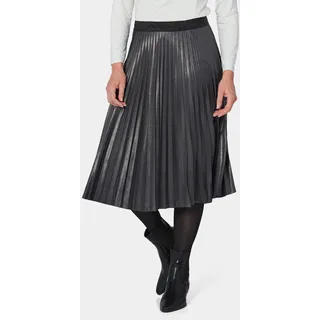 GOLDNER Plisseerock Damen Metallic Look Grau 21