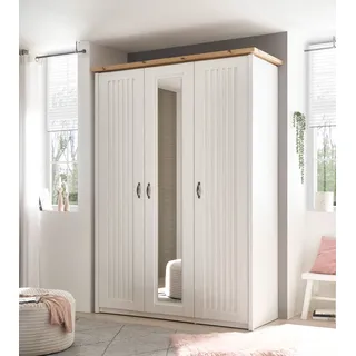 SchlafKONTOR Drehtürenschrank Trient 164 x 224 x 60 cm Weiß