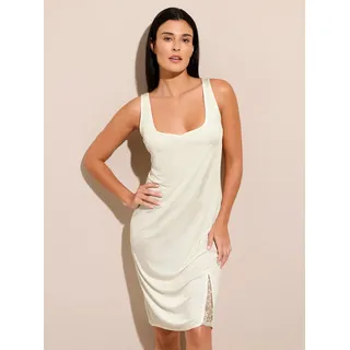 Unterkleid "Unterkleid", Damen, Gr. 46, Normalgrößen, beige (champagner), 70% Viskose, 30% Polyester, unifarben, Kleider Unterkleid