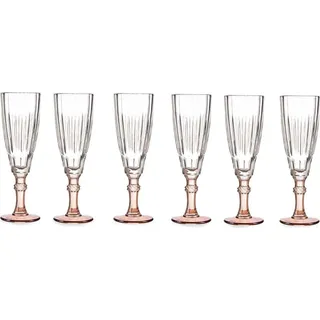 Weinglas mit buntem Fuß, 170 ml, 6 Stück - Bunt