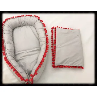Multifunktionale Kuschelnest Babynest Kokon für Babys und Säuglinge, Nestchen, Reisebett, 100 Prozent Baumwolle, antiallergisch + DECKE