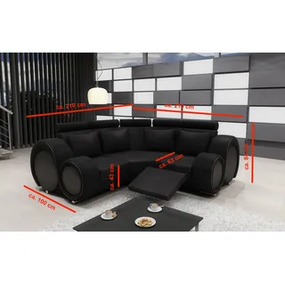 STOFFSOFA TEXTIL RELAXFUNKTION ECKSOFA mit USB,GARNITUR NEU WOHNLANDSCHAFT SOFA - Lila