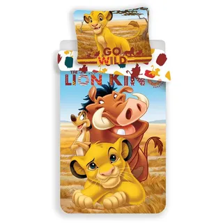 Jerry Fabrics Disney König der Löwen Bettwäsche Kopfkissen Bettdecke Maße 135/140x200 Simba Timon Pumba