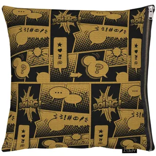 APELT Kissenbezug Comic 45 x 45 cm Schwarz