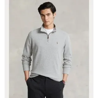 Polo Ralph Lauren für Herren. 710671929009 State Zip Pullover grau (L), Lässig, Baumwolle, Langarm