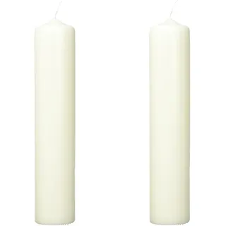 Rayher 3140396 Stumpenkerze, creme, rund, Länge 30 cm, 6 cm ø,100% Paraffin, RAL-Gütezeichen, Rundkerze, Taufkerze, Kommunionkerze, Kerzenrohling zum Verzieren und Basteln (Packung mit 2)