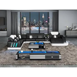 Design Wohnlandschaft Led Beleuchtete Ecksofa Couch Sofa Eckgarnitur Ledersofa