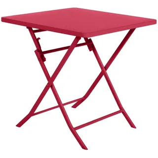 Hespéride – Greensboro 2-Sitzer-Klapptisch, quadratisch, Granate – Verstärkter, rostfreier Stahl – Gartenmöbel für Balkon und Terrasse